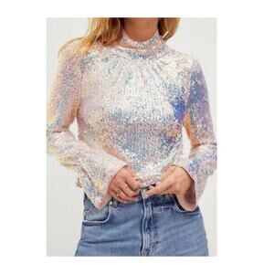 NWT Free People Sz XS MOONSTRUCK Draped Open Back Blouse Top